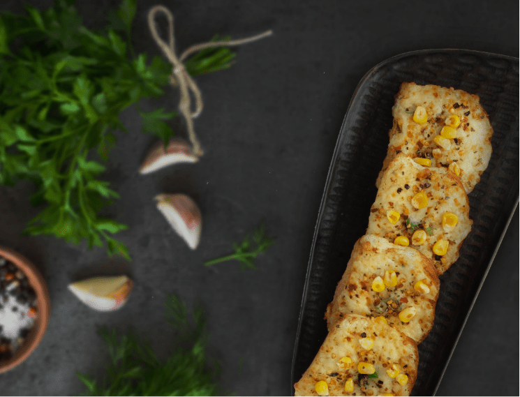 Top view of garlic breads